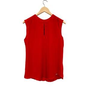 Mohito Basic Keyhole Crew Neck Sleeveless Red Tank Blouse Size XL